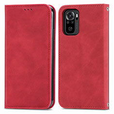 Coque Portefeuille Livre Cuir Etui Clapet S04D pour Xiaomi Redmi Note 11 SE India 4G Rouge