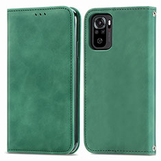 Coque Portefeuille Livre Cuir Etui Clapet S04D pour Xiaomi Redmi Note 11 SE India 4G Vert