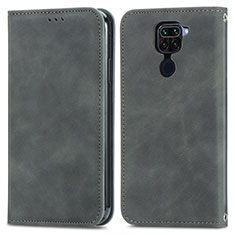 Coque Portefeuille Livre Cuir Etui Clapet S04D pour Xiaomi Redmi Note 9 Gris