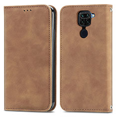 Coque Portefeuille Livre Cuir Etui Clapet S04D pour Xiaomi Redmi Note 9 Marron