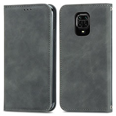 Coque Portefeuille Livre Cuir Etui Clapet S04D pour Xiaomi Redmi Note 9 Pro Gris