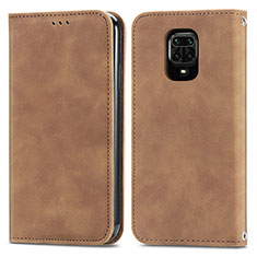 Coque Portefeuille Livre Cuir Etui Clapet S04D pour Xiaomi Redmi Note 9 Pro Max Marron