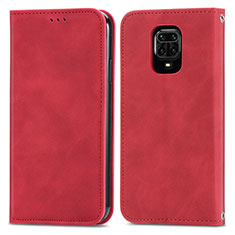 Coque Portefeuille Livre Cuir Etui Clapet S04D pour Xiaomi Redmi Note 9 Pro Max Rouge