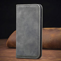 Coque Portefeuille Livre Cuir Etui Clapet S04D pour Xiaomi Redmi Note 9T 5G Gris