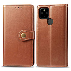 Coque Portefeuille Livre Cuir Etui Clapet S05D pour Google Pixel 5 XL 5G Marron