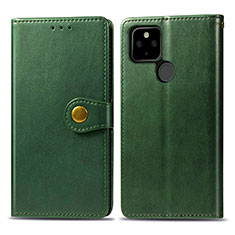 Coque Portefeuille Livre Cuir Etui Clapet S05D pour Google Pixel 5 XL 5G Vert