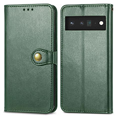 Coque Portefeuille Livre Cuir Etui Clapet S05D pour Google Pixel 6 5G Vert