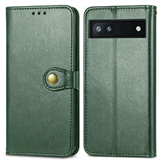 Coque Portefeuille Livre Cuir Etui Clapet S05D pour Google Pixel 6a 5G Vert