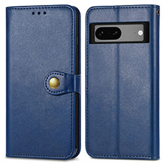 Coque Portefeuille Livre Cuir Etui Clapet S05D pour Google Pixel 7a 5G Bleu