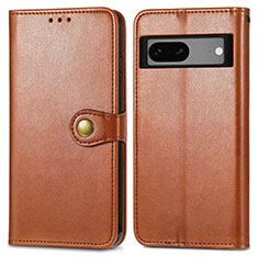 Coque Portefeuille Livre Cuir Etui Clapet S05D pour Google Pixel 7a 5G Marron