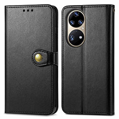 Coque Portefeuille Livre Cuir Etui Clapet S05D pour Huawei P50 Noir