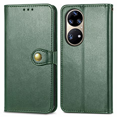 Coque Portefeuille Livre Cuir Etui Clapet S05D pour Huawei P50 Pro Vert