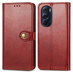 Coque Portefeuille Livre Cuir Etui Clapet S05D pour Motorola Moto Edge Plus (2022) 5G Rouge