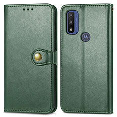 Coque Portefeuille Livre Cuir Etui Clapet S05D pour Motorola Moto G Pure Vert