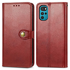 Coque Portefeuille Livre Cuir Etui Clapet S05D pour Motorola Moto G22 Rouge