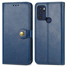 Coque Portefeuille Livre Cuir Etui Clapet S05D pour Motorola Moto G60s Bleu
