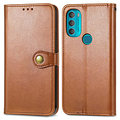 Coque Portefeuille Livre Cuir Etui Clapet S05D pour Motorola Moto G71 5G Marron