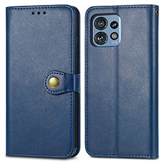 Coque Portefeuille Livre Cuir Etui Clapet S05D pour Motorola Moto X40 5G Bleu