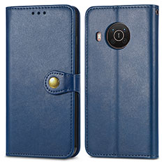 Coque Portefeuille Livre Cuir Etui Clapet S05D pour Nokia X20 Bleu