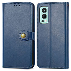 Coque Portefeuille Livre Cuir Etui Clapet S05D pour OnePlus Nord 2 5G Bleu