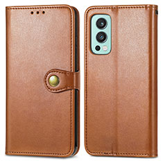 Coque Portefeuille Livre Cuir Etui Clapet S05D pour OnePlus Nord 2 5G Marron