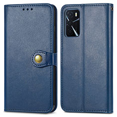 Coque Portefeuille Livre Cuir Etui Clapet S05D pour Oppo A54s Bleu