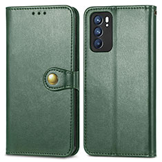 Coque Portefeuille Livre Cuir Etui Clapet S05D pour Oppo Reno6 5G Vert