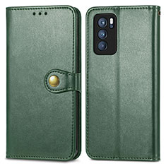 Coque Portefeuille Livre Cuir Etui Clapet S05D pour Oppo Reno6 Pro 5G India Vert