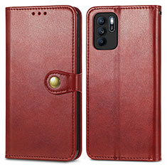 Coque Portefeuille Livre Cuir Etui Clapet S05D pour Oppo Reno6 Z 5G Rouge