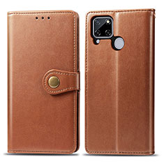 Coque Portefeuille Livre Cuir Etui Clapet S05D pour Realme 7i RMX2193 Marron