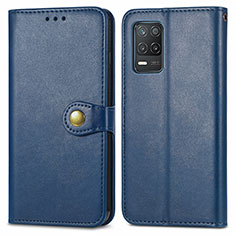 Coque Portefeuille Livre Cuir Etui Clapet S05D pour Realme 9 5G India Bleu