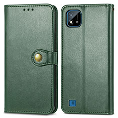 Coque Portefeuille Livre Cuir Etui Clapet S05D pour Realme C11 (2021) Vert