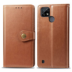 Coque Portefeuille Livre Cuir Etui Clapet S05D pour Realme C21 Marron