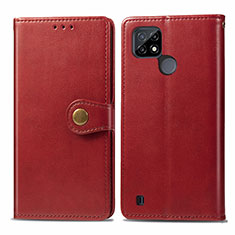 Coque Portefeuille Livre Cuir Etui Clapet S05D pour Realme C21 Rouge