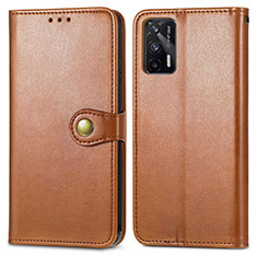 Coque Portefeuille Livre Cuir Etui Clapet S05D pour Realme GT 5G Marron