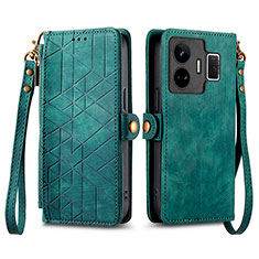 Coque Portefeuille Livre Cuir Etui Clapet S05D pour Realme GT Neo5 240W 5G Vert