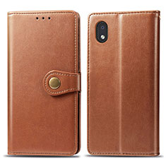 Coque Portefeuille Livre Cuir Etui Clapet S05D pour Samsung Galaxy A01 Core Marron