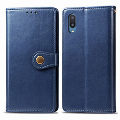 Coque Portefeuille Livre Cuir Etui Clapet S05D pour Samsung Galaxy A02 Bleu