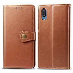 Coque Portefeuille Livre Cuir Etui Clapet S05D pour Samsung Galaxy A02 Marron