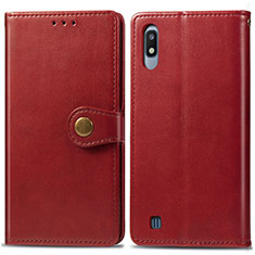 Coque Portefeuille Livre Cuir Etui Clapet S05D pour Samsung Galaxy A10 Rouge