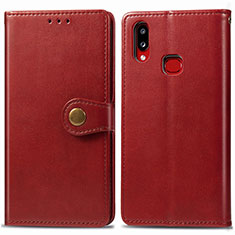 Coque Portefeuille Livre Cuir Etui Clapet S05D pour Samsung Galaxy A10s Rouge