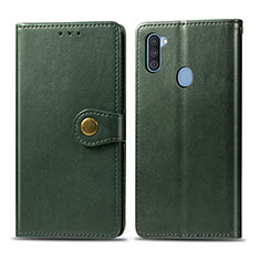 Coque Portefeuille Livre Cuir Etui Clapet S05D pour Samsung Galaxy A11 Vert