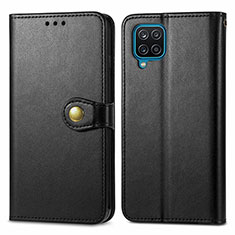 Coque Portefeuille Livre Cuir Etui Clapet S05D pour Samsung Galaxy A12 Noir