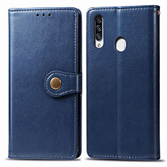 Coque Portefeuille Livre Cuir Etui Clapet S05D pour Samsung Galaxy A20s Bleu