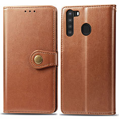 Coque Portefeuille Livre Cuir Etui Clapet S05D pour Samsung Galaxy A21 European Marron