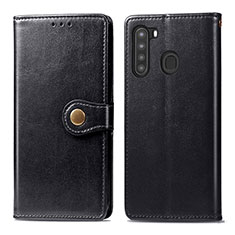 Coque Portefeuille Livre Cuir Etui Clapet S05D pour Samsung Galaxy A21 Noir