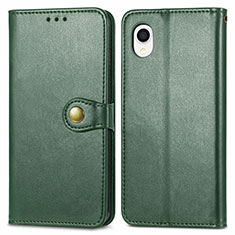 Coque Portefeuille Livre Cuir Etui Clapet S05D pour Samsung Galaxy A22 5G SC-56B Vert