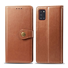 Coque Portefeuille Livre Cuir Etui Clapet S05D pour Samsung Galaxy A31 Marron