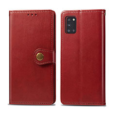 Coque Portefeuille Livre Cuir Etui Clapet S05D pour Samsung Galaxy A31 Rouge