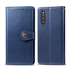 Coque Portefeuille Livre Cuir Etui Clapet S05D pour Samsung Galaxy A41 SC-41A Bleu